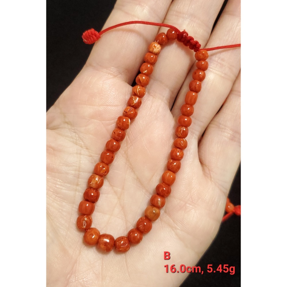 🌟Coral珊寶手作-天然沙丁珊瑚老型珠手鍊 16-17cm CO3T1-517-規格圖11