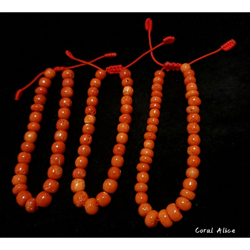 🌟Coral珊寶手作-天然沙丁珊瑚老型珠手鏈 16-17cm CO3T1-522-細節圖7