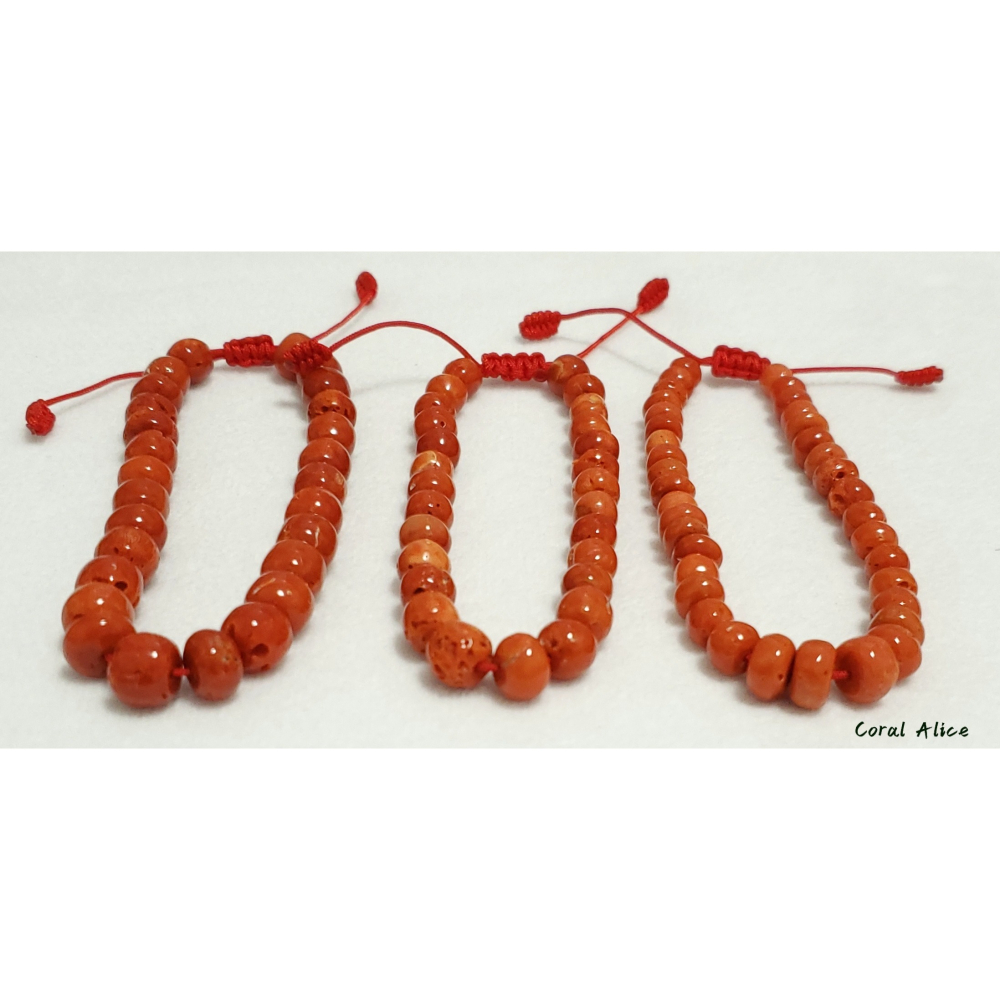 🌟Coral珊寶手作-天然沙丁珊瑚老型珠手鏈 16-17cm CO3T1-522-細節圖10