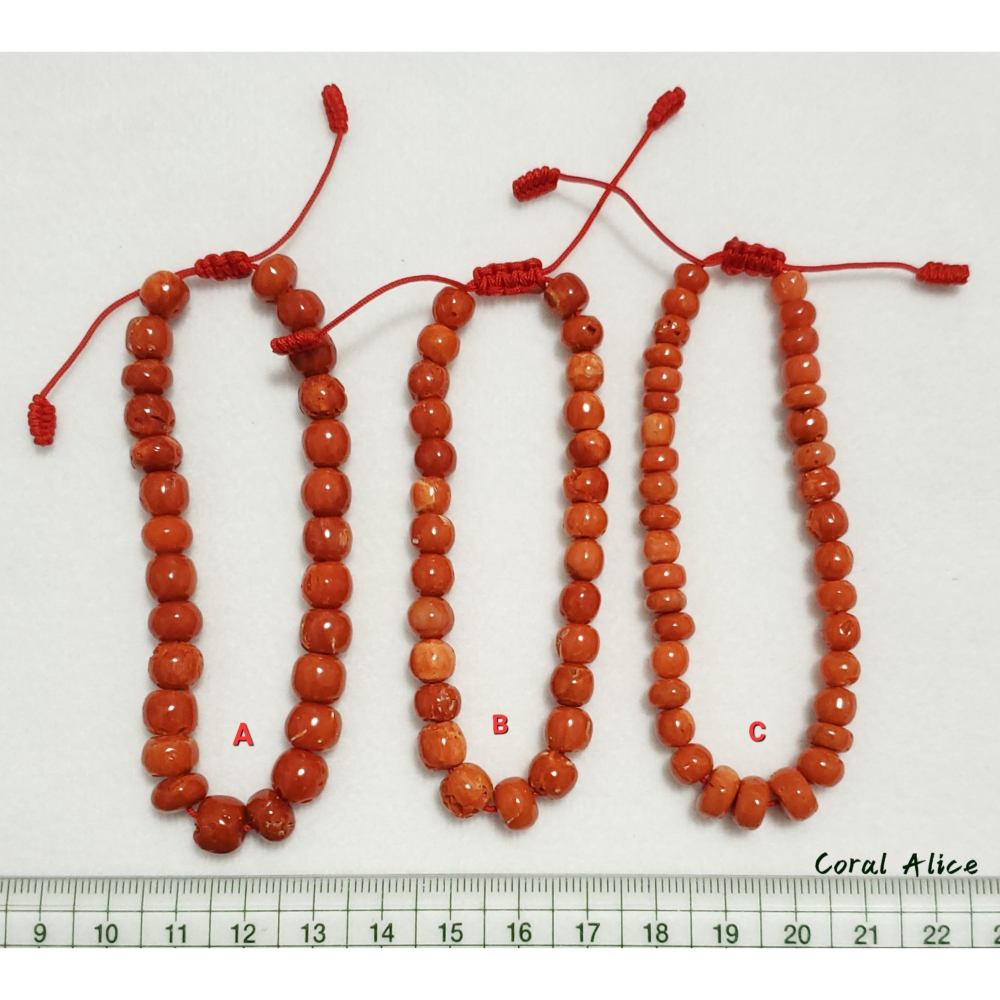 🌟Coral珊寶手作-天然沙丁珊瑚老型珠手鏈 16-17cm CO3T1-522-細節圖11