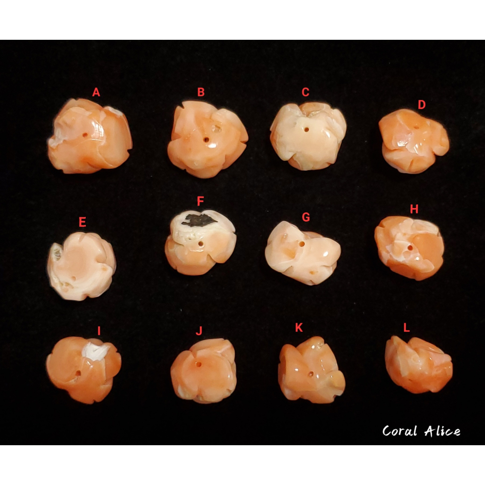 🌟Coral珊寶手作-天然深水珊瑚手工雕刻花件 11.0-16.6mm CO2P1-324-細節圖4