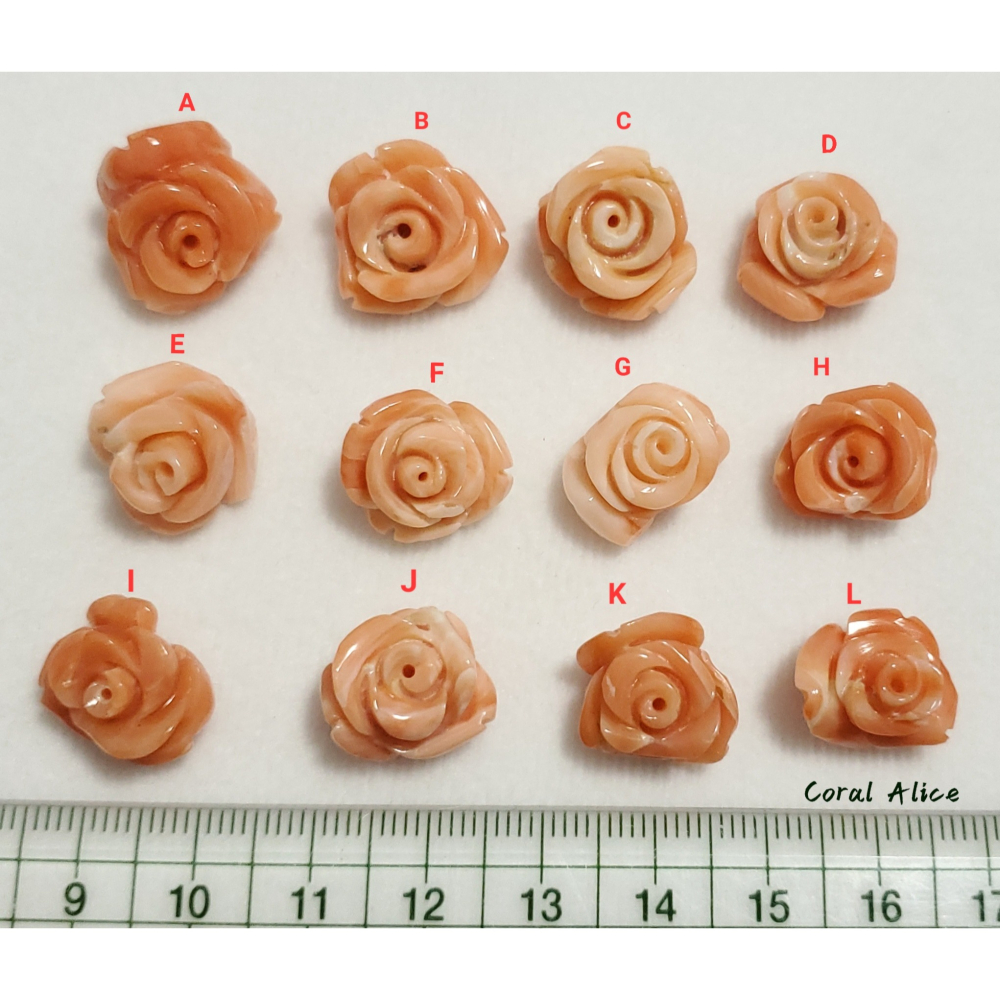 🌟Coral珊寶手作-天然深水珊瑚手工雕刻花件 11.0-16.6mm CO2P1-324-細節圖11