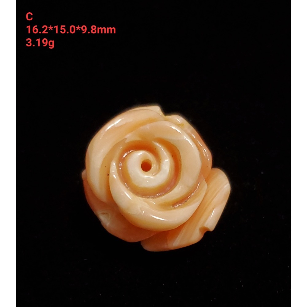 🌟Coral珊寶手作-天然深水珊瑚手工雕刻花件 11.0-16.6mm CO2P1-324-規格圖11