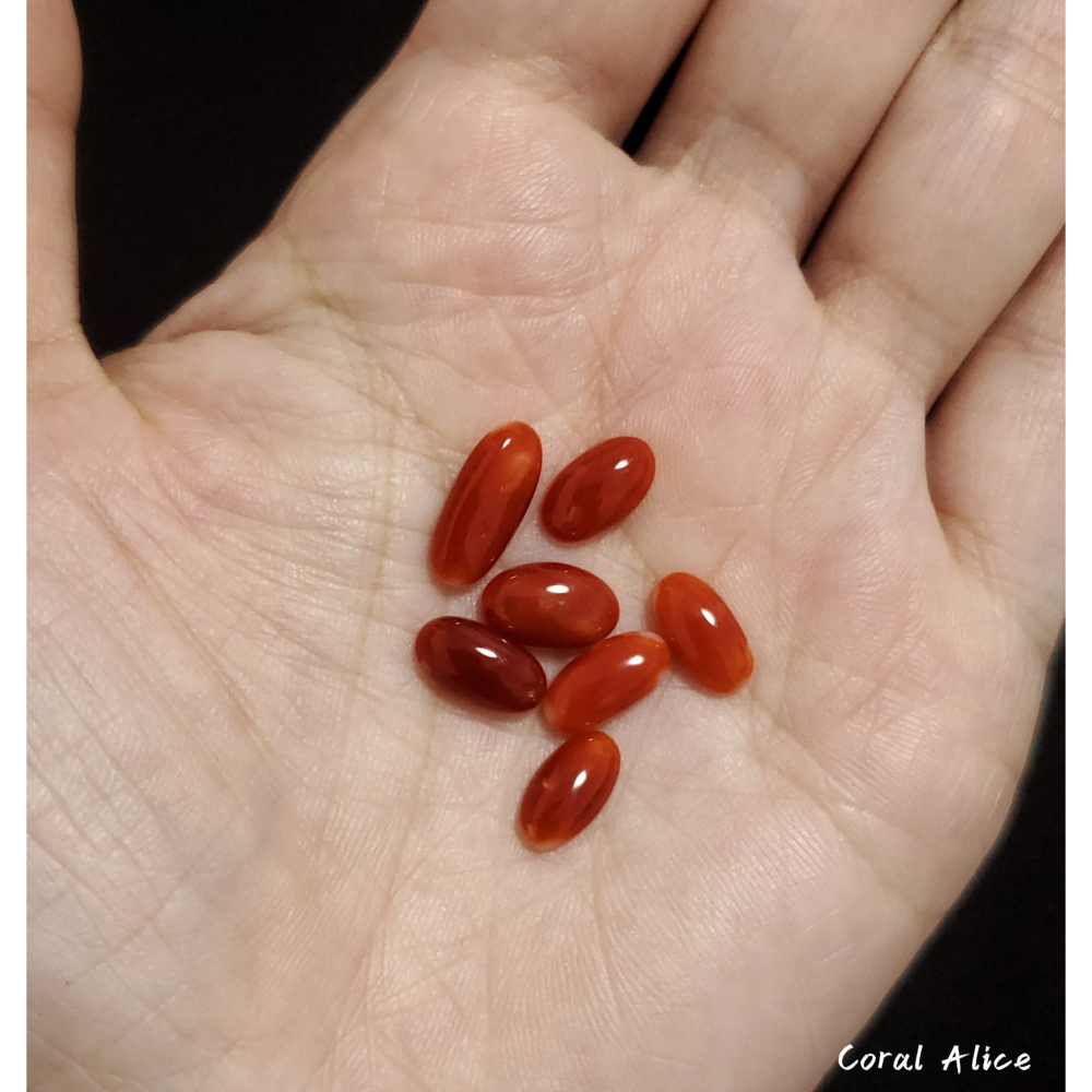 🌟Coral珊寶手作-天然阿卡珊瑚長蛋面裸石 CO2P1-354-細節圖6