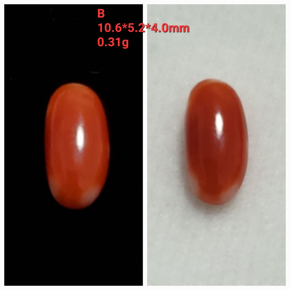 🌟Coral珊寶手作-天然阿卡珊瑚長蛋面裸石 CO2P1-354-規格圖11