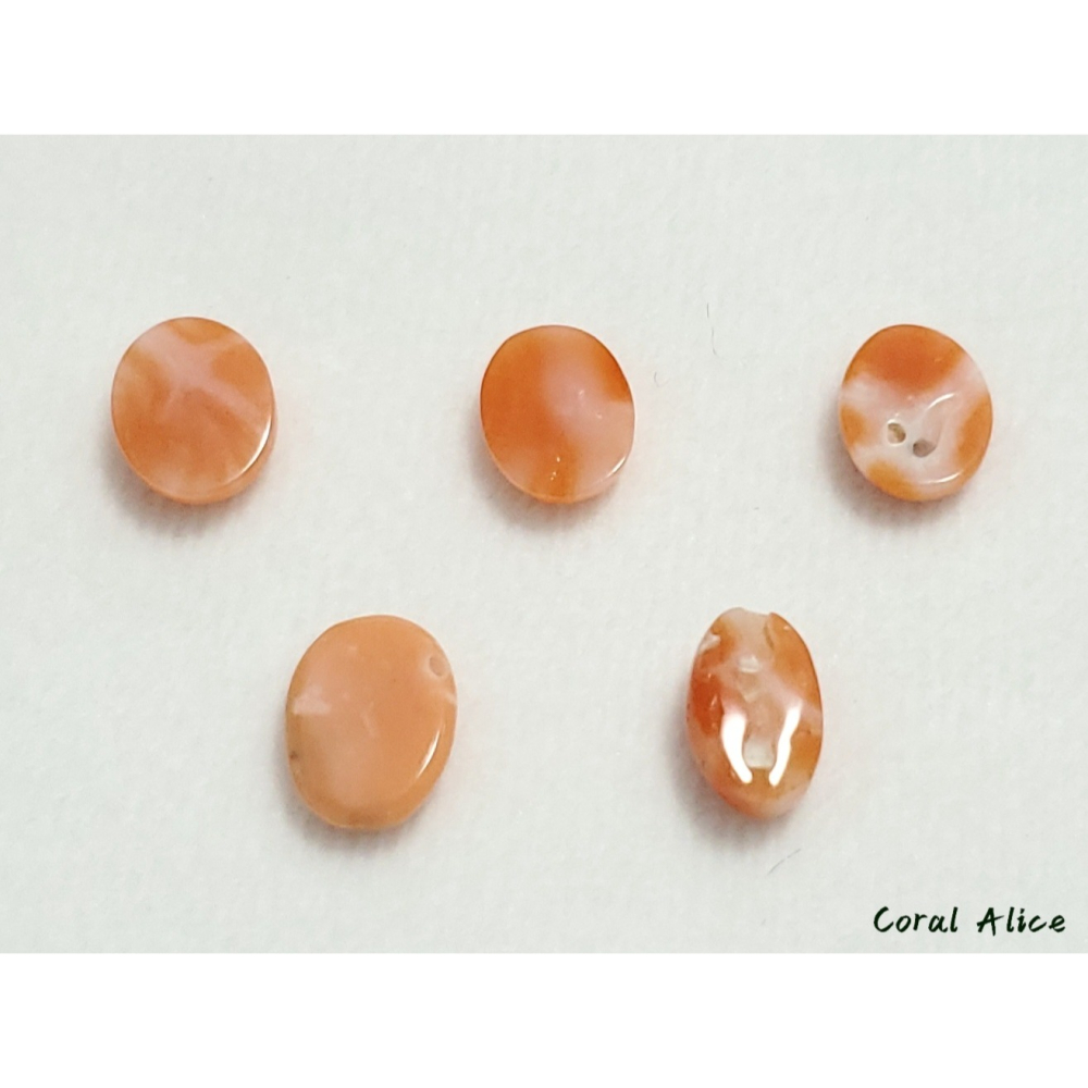 🌟Coral珊寶手作-天然阿卡珊瑚(淺色)蛋面裸石 10.8-11.2mm CO2P1-376-細節圖9