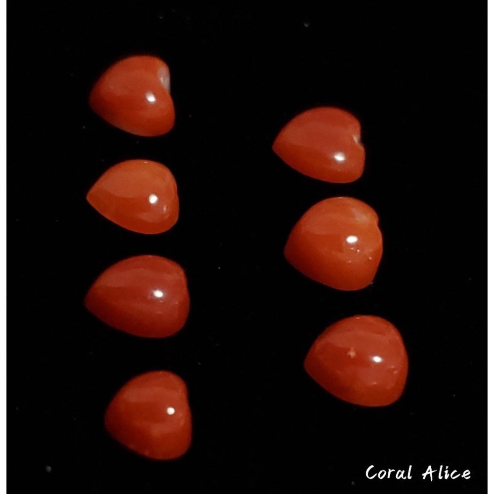 🌟Coral珊寶手作-天然阿卡珊瑚桃心(半面)裸石 4.8-5.9mm CO2P1-377-細節圖4