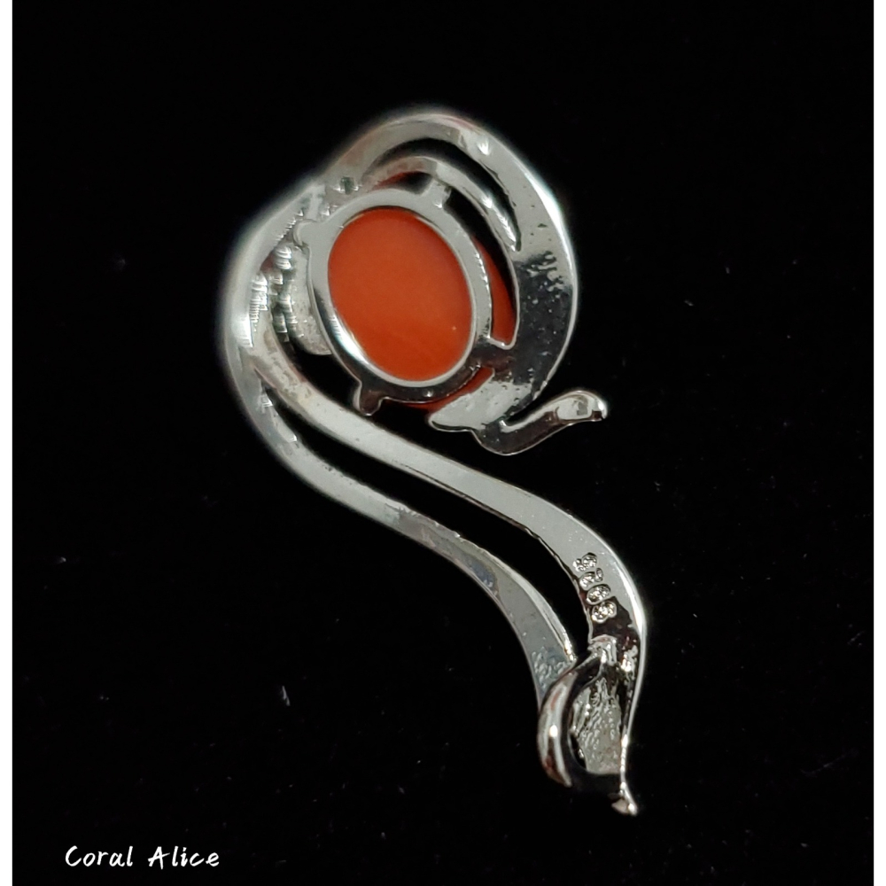 🌟Coral珊寶手作-天然沙丁珊瑚造型項墜 28.5mm CO2P1-390-細節圖7