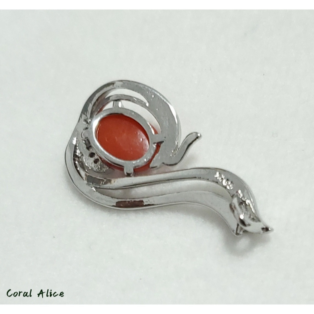 🌟Coral珊寶手作-天然沙丁珊瑚造型項墜 28.5mm CO2P1-390-細節圖9