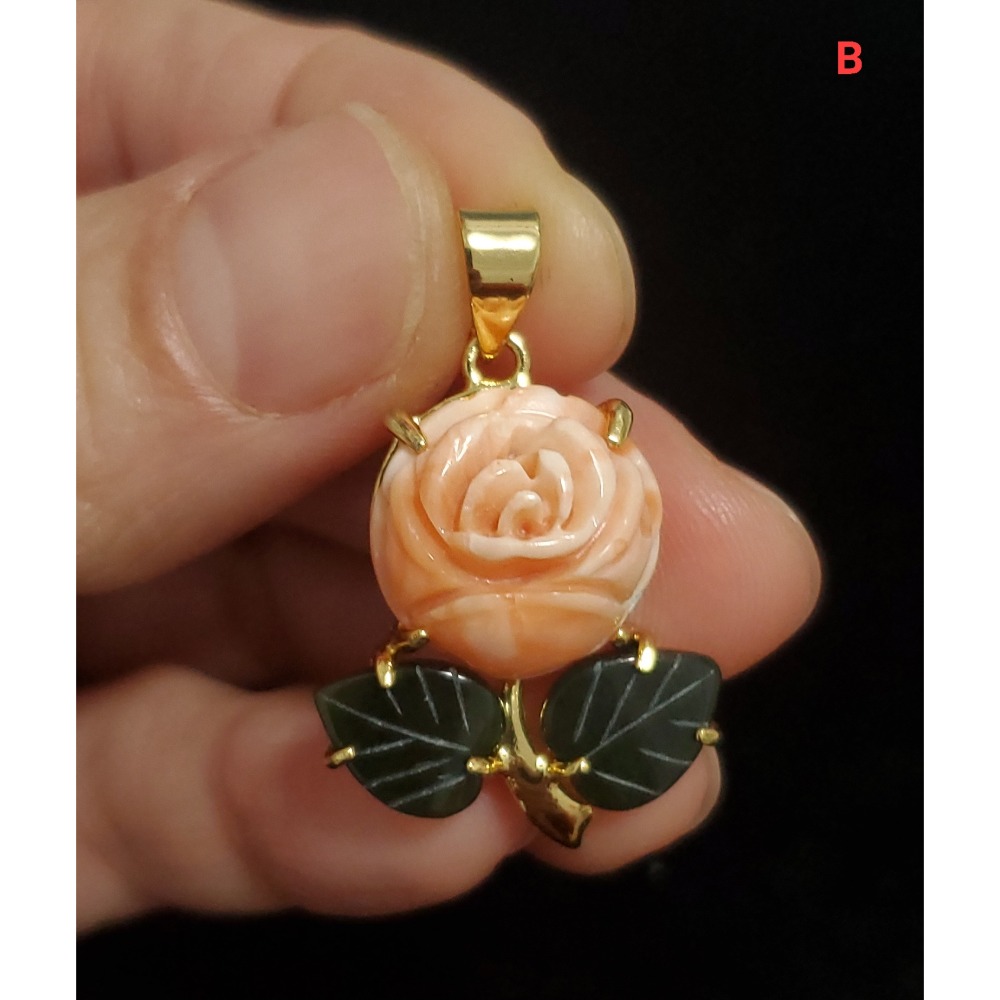 🌟Coral珊寶手作-天然深水珊瑚手工雕刻造型項墜 33.5-21.0mm CO2P1-464-規格圖11