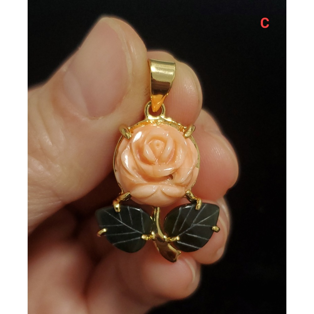 🌟Coral珊寶手作-天然深水珊瑚手工雕刻造型項墜 33.5-21.0mm CO2P1-464-規格圖11