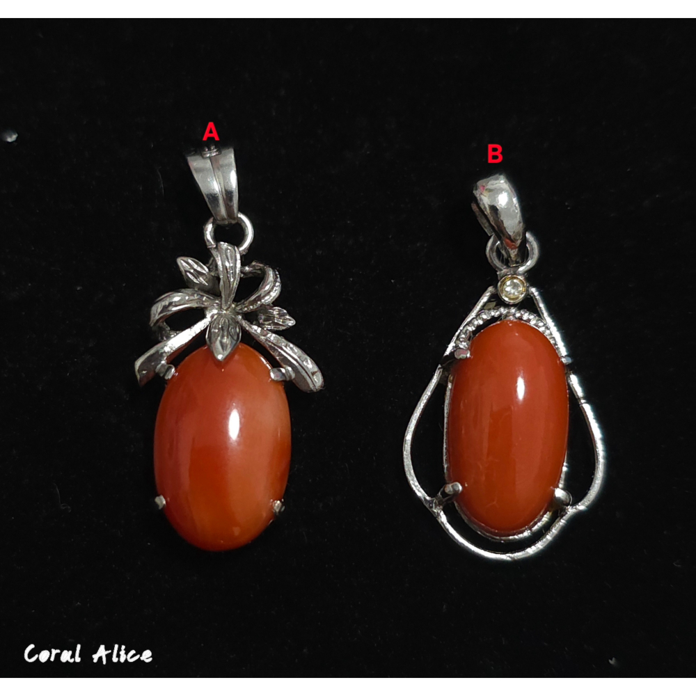 🌟Coral珊寶手作-天然阿卡珊瑚造型墜 28.6/28.4mm CO2P15213-細節圖2