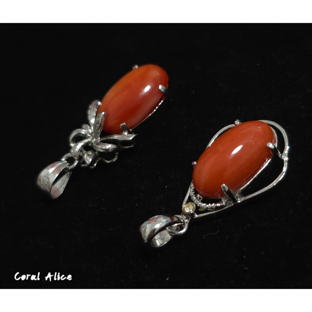 🌟Coral珊寶手作-天然阿卡珊瑚造型墜 28.6/28.4mm CO2P15213-細節圖5