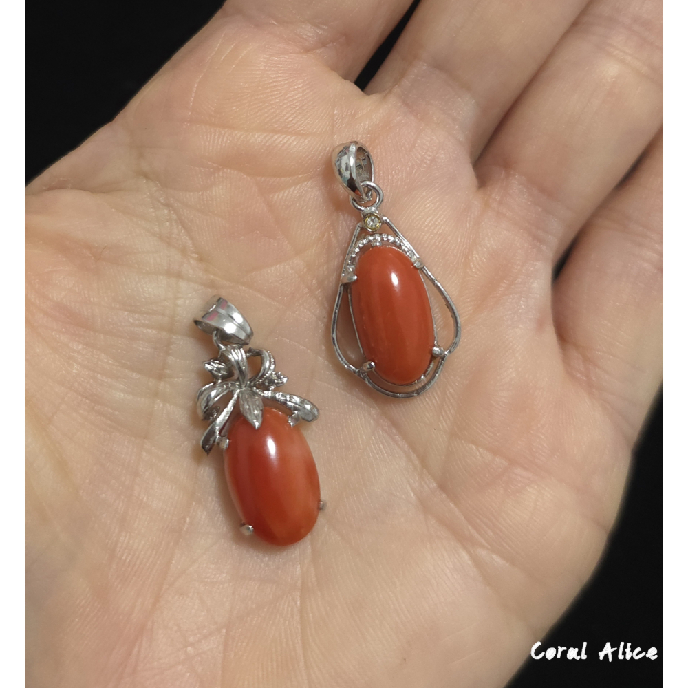 🌟Coral珊寶手作-天然阿卡珊瑚造型墜 28.6/28.4mm CO2P15213-細節圖7