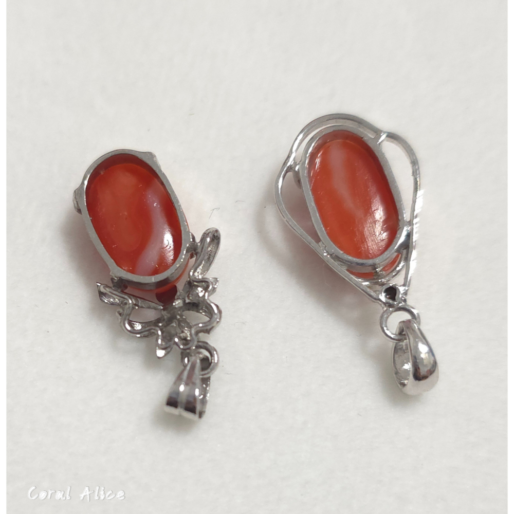 🌟Coral珊寶手作-天然阿卡珊瑚造型墜 28.6/28.4mm CO2P15213-細節圖10