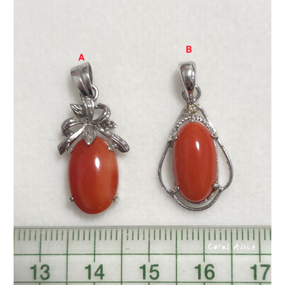 🌟Coral珊寶手作-天然阿卡珊瑚造型墜 28.6/28.4mm CO2P15213-細節圖11