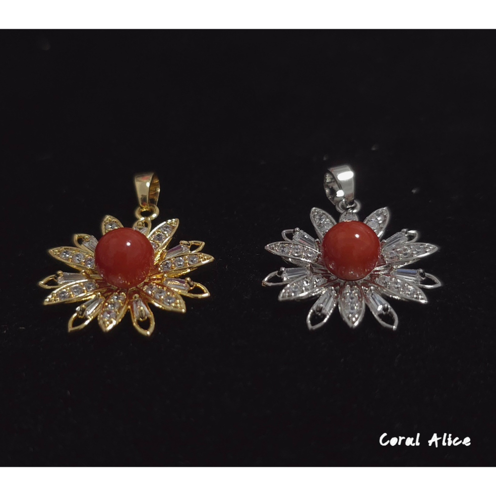 🌟Coral珊寶手作-天然阿卡珊瑚造型項墜 27*20mm CO2P1522-細節圖3