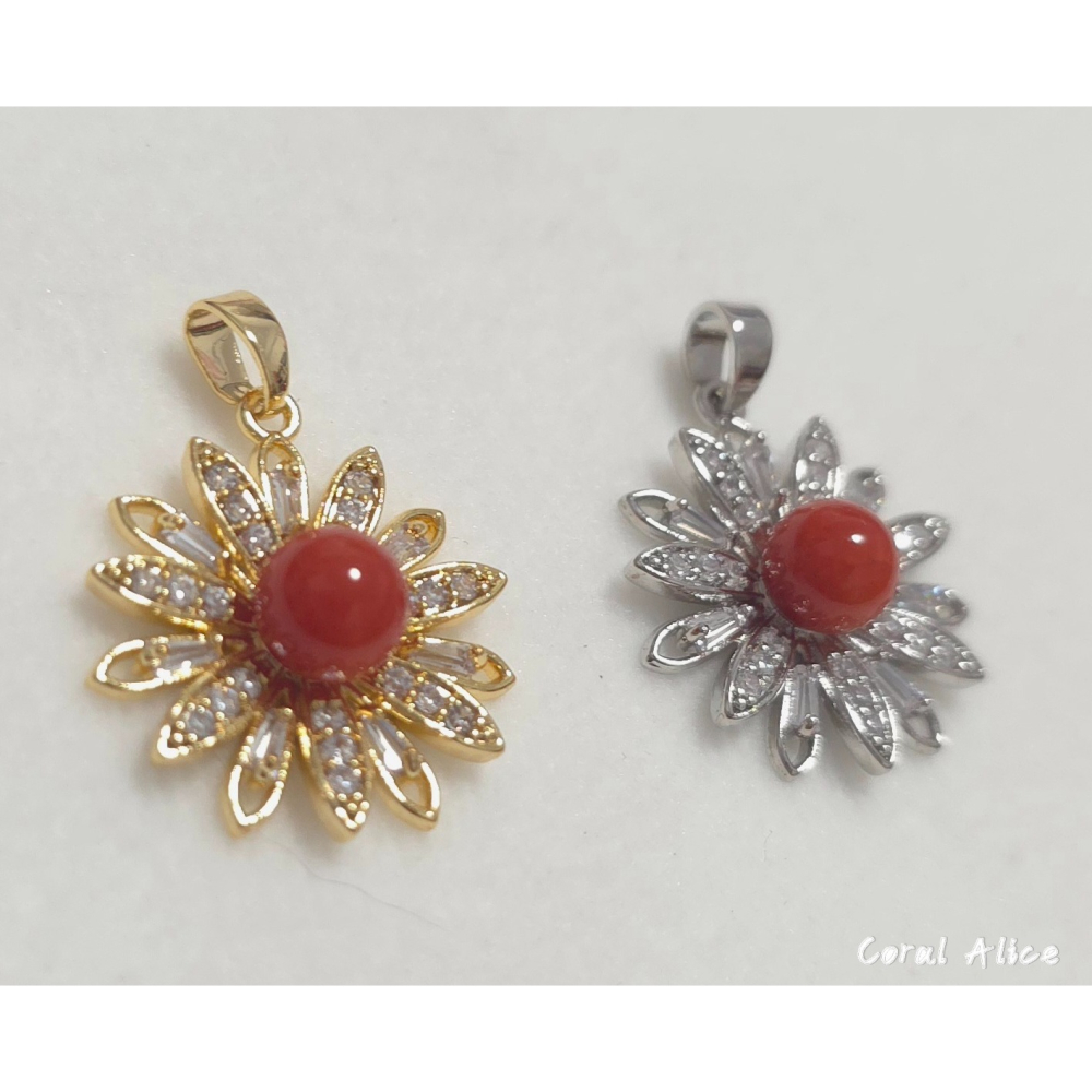 🌟Coral珊寶手作-天然阿卡珊瑚造型項墜 27*20mm CO2P1522-細節圖7
