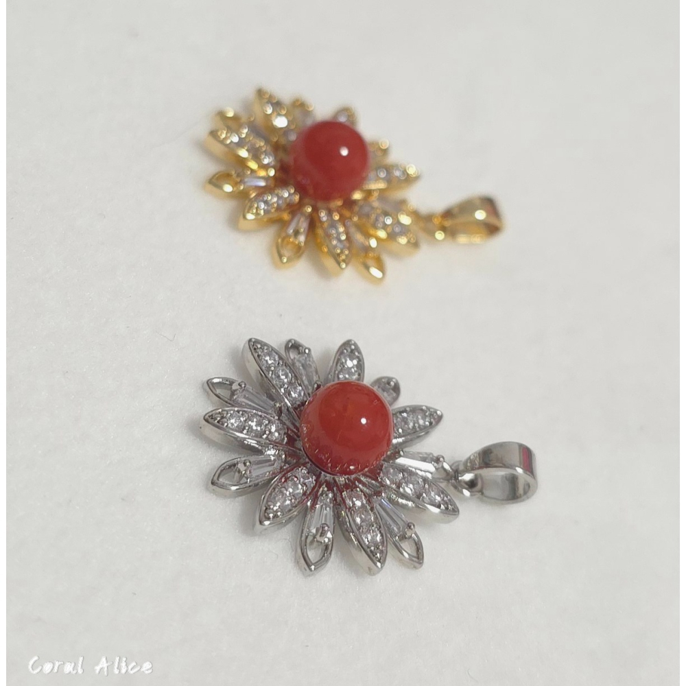 🌟Coral珊寶手作-天然阿卡珊瑚造型項墜 27*20mm CO2P1522-細節圖8