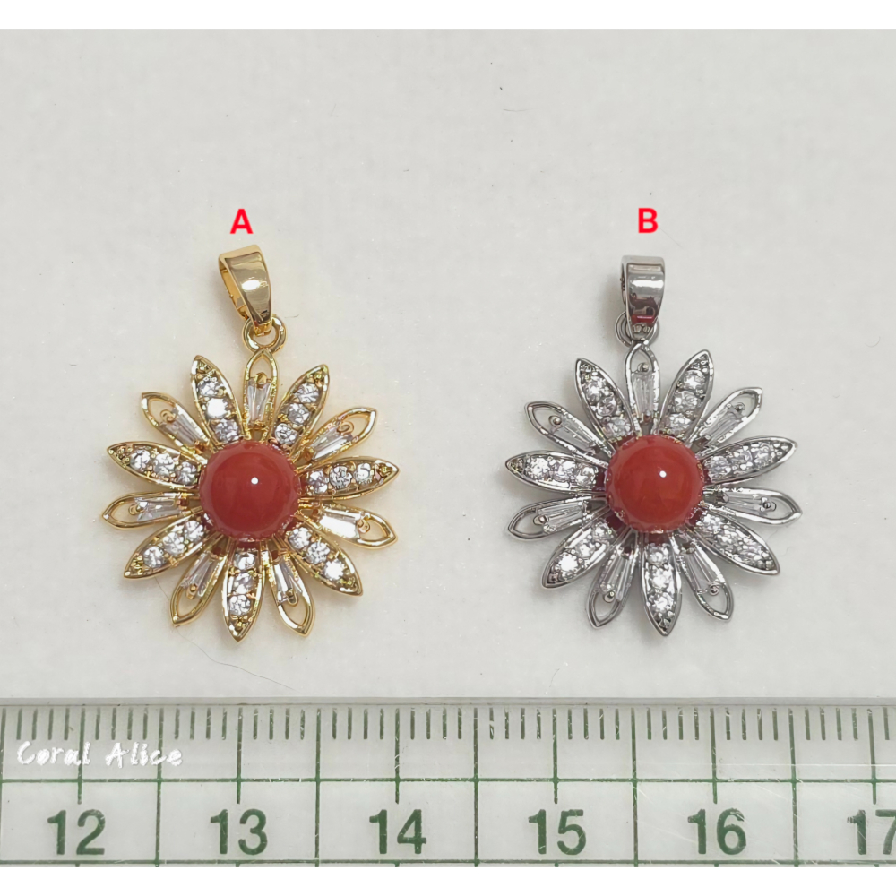 🌟Coral珊寶手作-天然阿卡珊瑚造型項墜 27*20mm CO2P1522-細節圖11