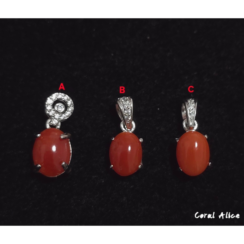 🌟Coral珊寶手作-天然阿卡珊瑚925銀造型項墜 14.5-15.5mm CO2P15222-細節圖2
