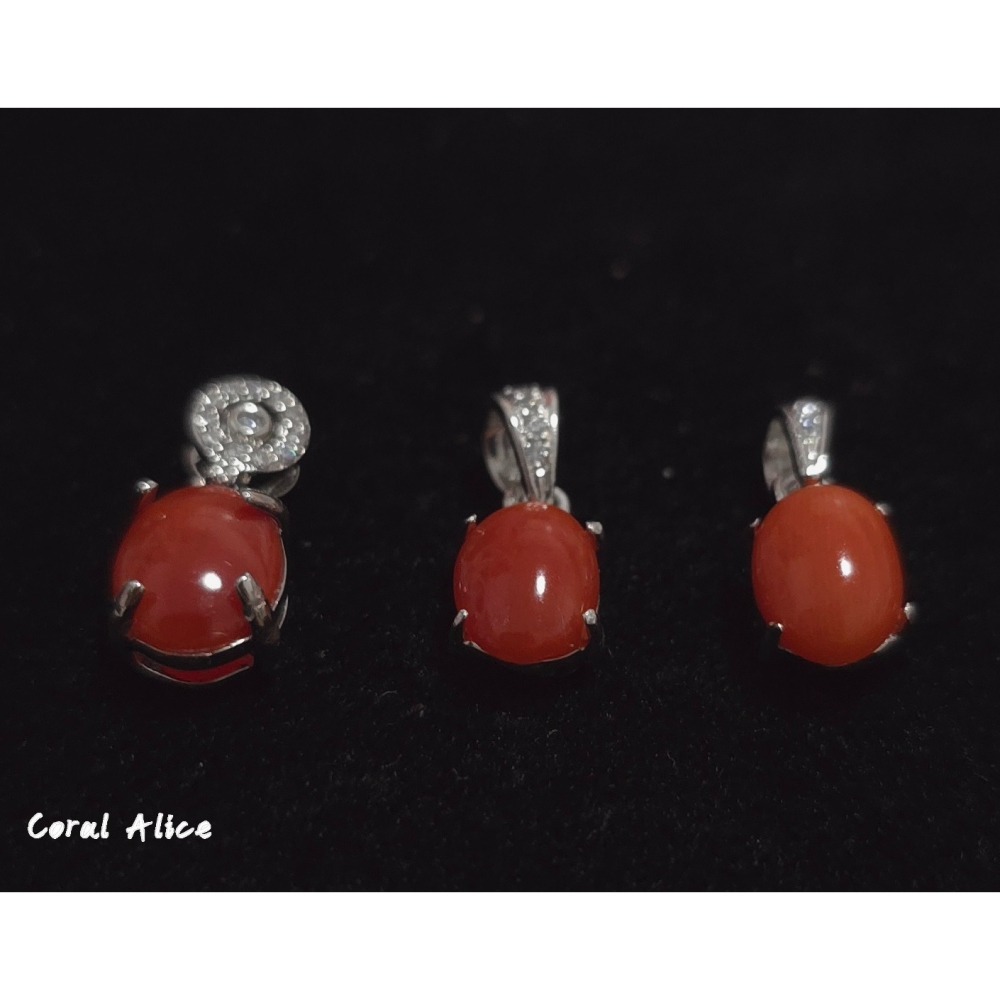 🌟Coral珊寶手作-天然阿卡珊瑚925銀造型項墜 14.5-15.5mm CO2P15222-細節圖3