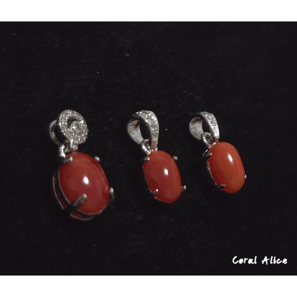 🌟Coral珊寶手作-天然阿卡珊瑚925銀造型項墜 14.5-15.5mm CO2P15222-細節圖5