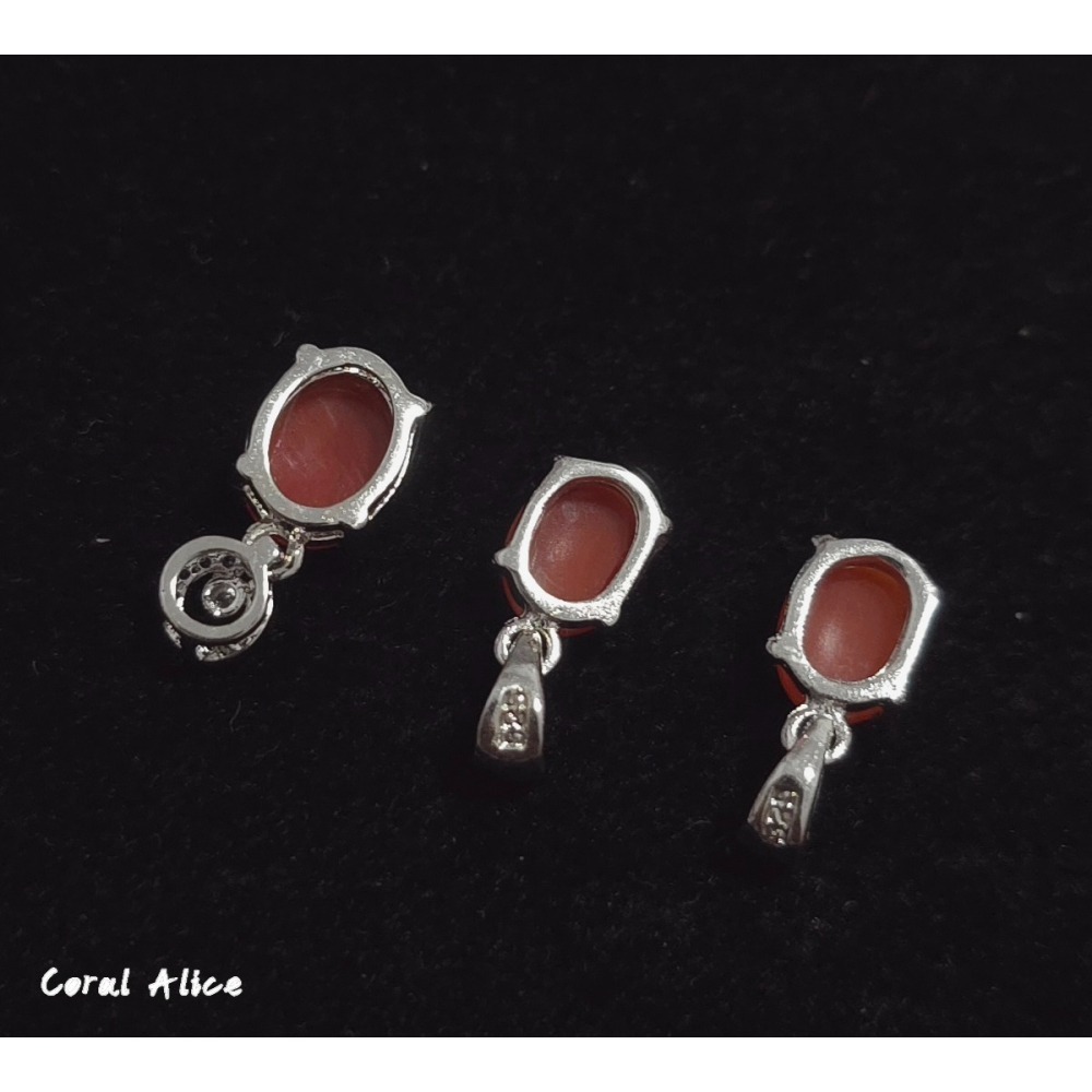 🌟Coral珊寶手作-天然阿卡珊瑚925銀造型項墜 14.5-15.5mm CO2P15222-細節圖6