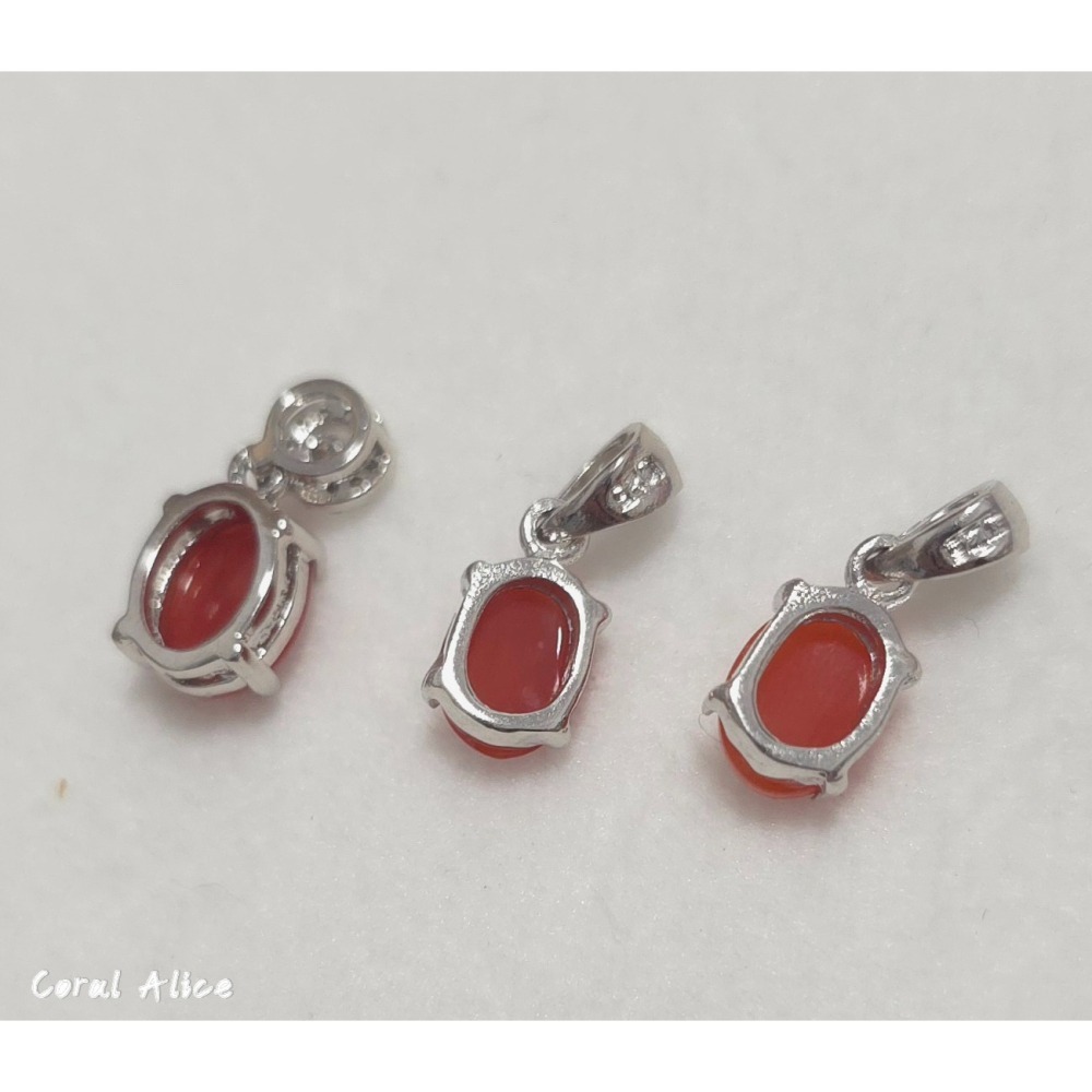 🌟Coral珊寶手作-天然阿卡珊瑚925銀造型項墜 14.5-15.5mm CO2P15222-細節圖10