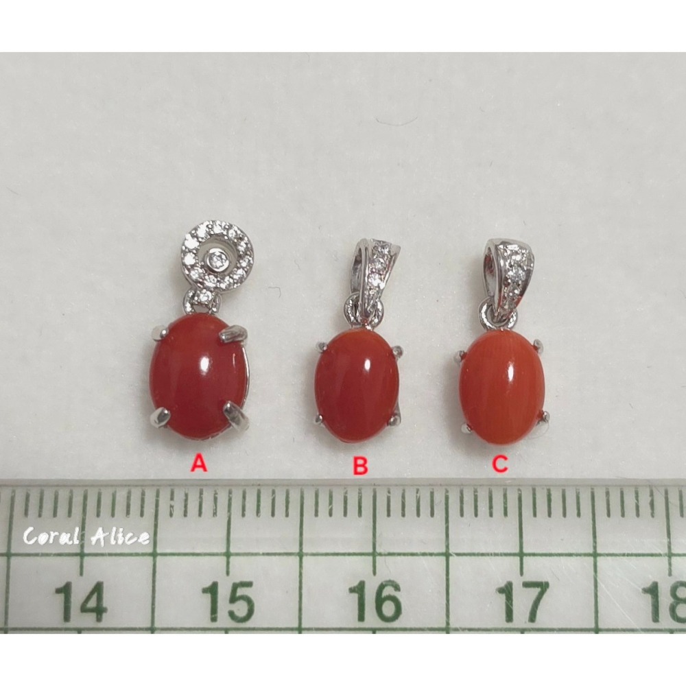 🌟Coral珊寶手作-天然阿卡珊瑚925銀造型項墜 14.5-15.5mm CO2P15222-細節圖11