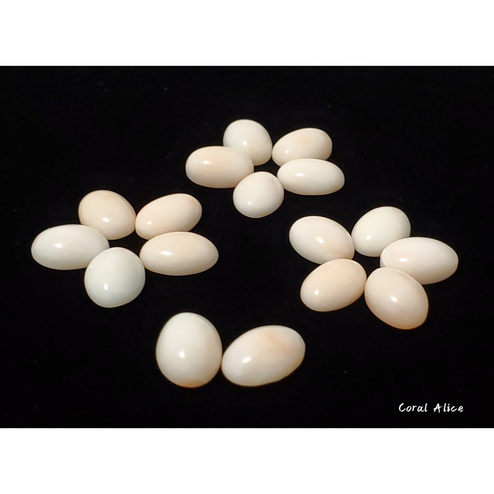 🌟Coral珊寶手作-天然白珊瑚/粉珊瑚蛋面裸石13.3-13.8*9.7*10mm CO2P2-522-細節圖4