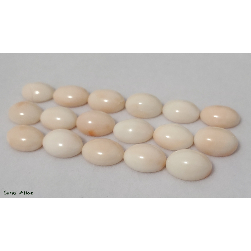 🌟Coral珊寶手作-天然白珊瑚/粉珊瑚蛋面裸石13.3-13.8*9.7*10mm CO2P2-522-細節圖6