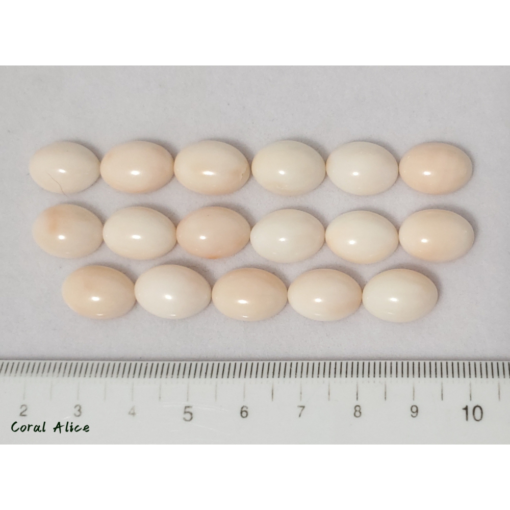 🌟Coral珊寶手作-天然白珊瑚/粉珊瑚蛋面裸石13.3-13.8*9.7*10mm CO2P2-522-細節圖9