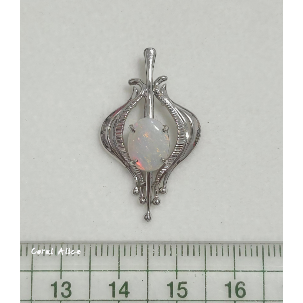 🌟Coral珊寶手作-天然蛋白石/歐泊925銀造型項墜 30.6*17.9mm SL2P1-513-細節圖11