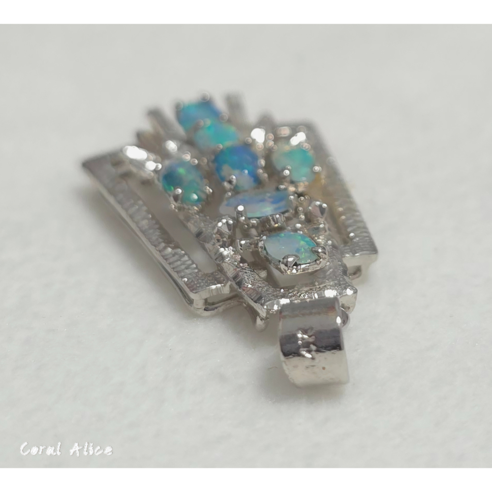 🌟Coral珊寶手作-天然蛋白石/歐泊925銀造型項墜 33*17mm SL2P1-512-細節圖9