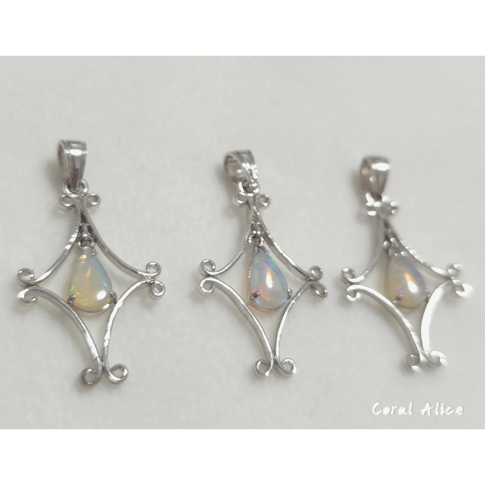 🌟Coral珊寶手作-天然歐泊/蛋白石925銀造型項墜 31-33mm SL2P1-516-細節圖8