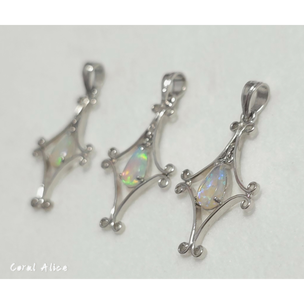 🌟Coral珊寶手作-天然歐泊/蛋白石925銀造型項墜 31-33mm SL2P1-516-細節圖9