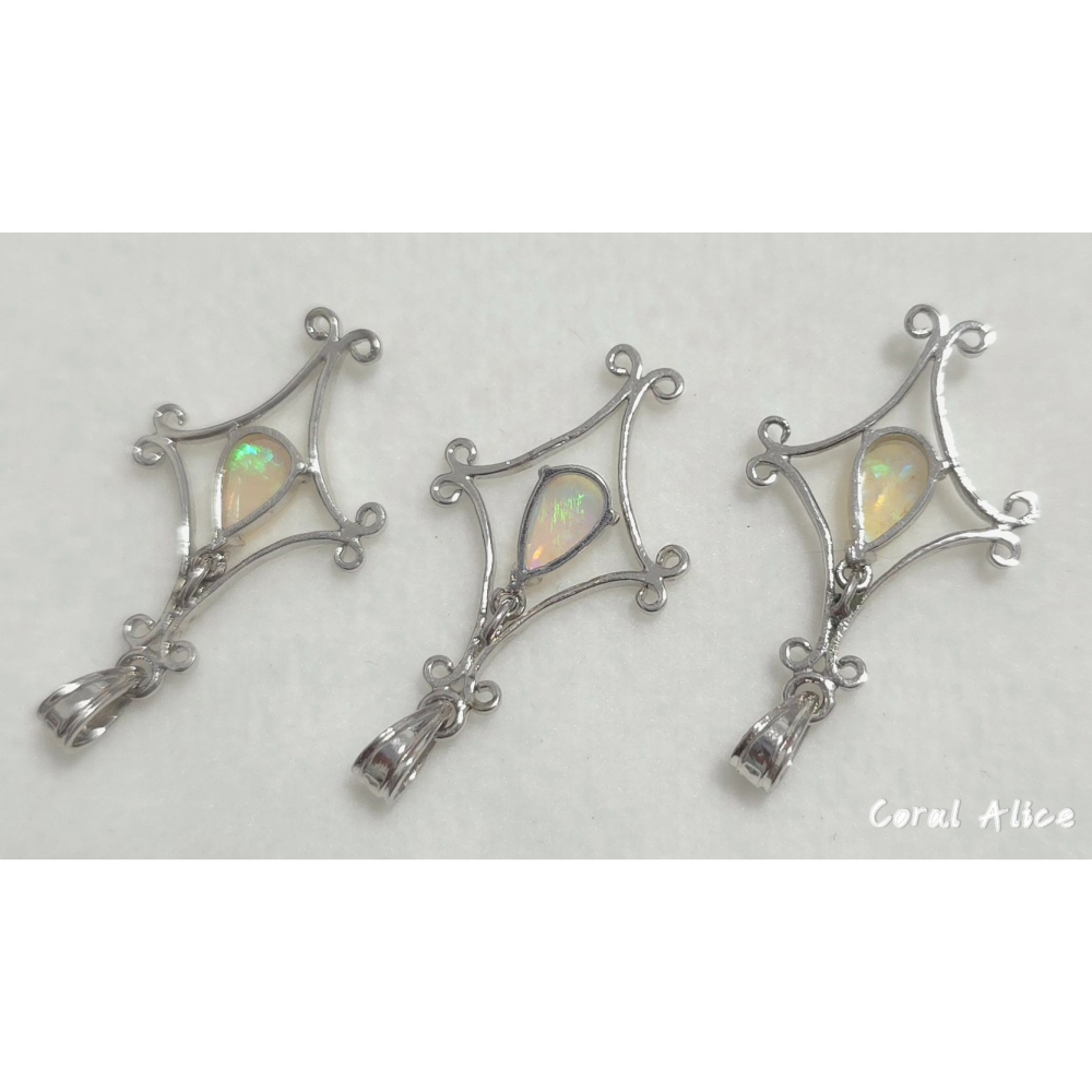 🌟Coral珊寶手作-天然歐泊/蛋白石925銀造型項墜 31-33mm SL2P1-516-細節圖10