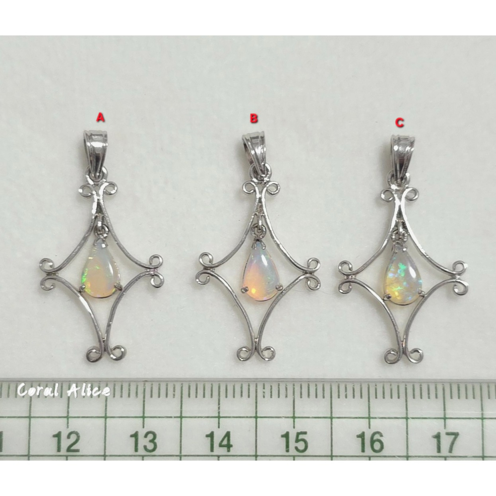 🌟Coral珊寶手作-天然歐泊/蛋白石925銀造型項墜 31-33mm SL2P1-516-細節圖11
