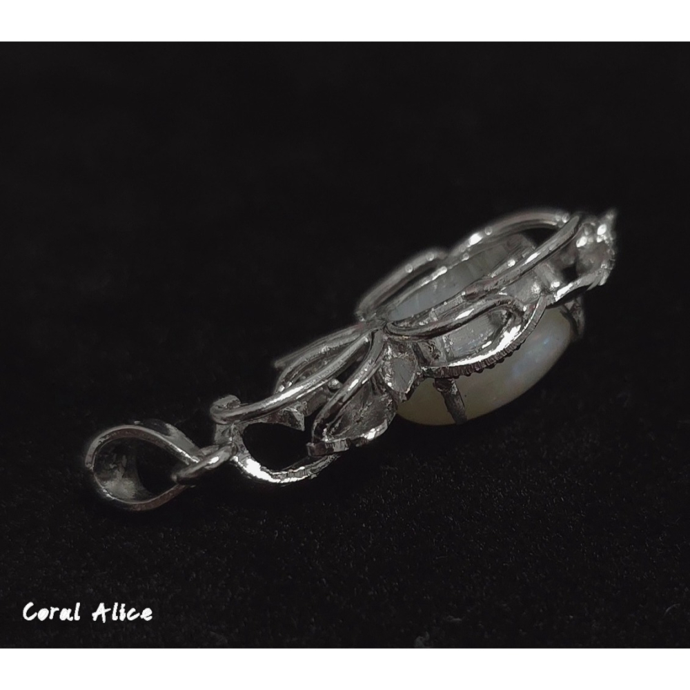 🌟Coral珊寶手作-天然歐泊/蛋白石925銀造型項墜 31.5mm SL2P1-520-細節圖5