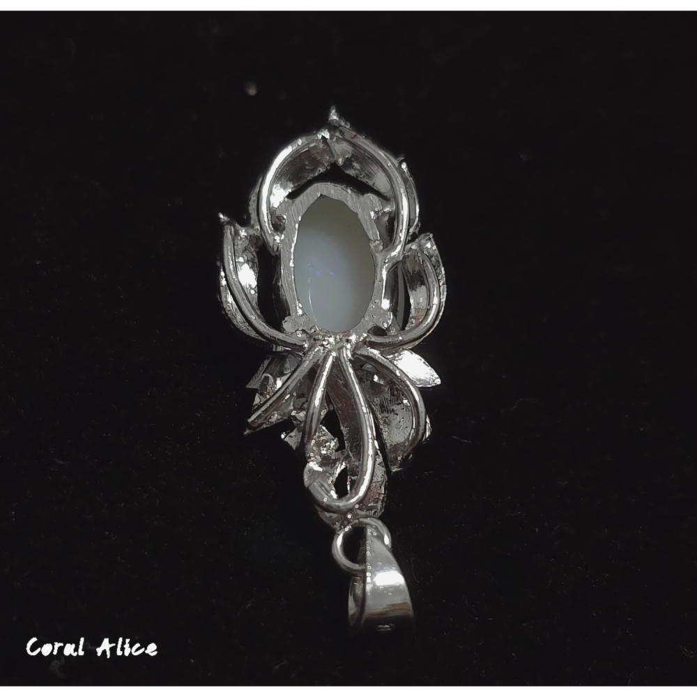 🌟Coral珊寶手作-天然歐泊/蛋白石925銀造型項墜 31.5mm SL2P1-520-細節圖6