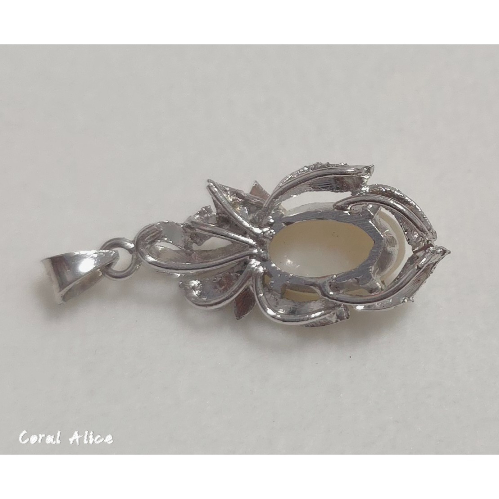 🌟Coral珊寶手作-天然歐泊/蛋白石925銀造型項墜 31.5mm SL2P1-520-細節圖10