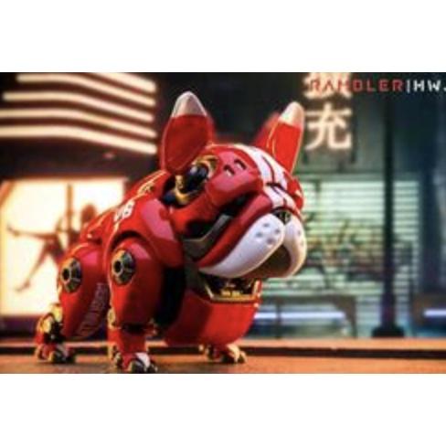 ＝逆襲的哈囉＝Q版 HWJ RAMBLERv機械獸系列 機械狗 機械鬥牛犬 零號機 潮玩可動 紅色版 拷貝版
