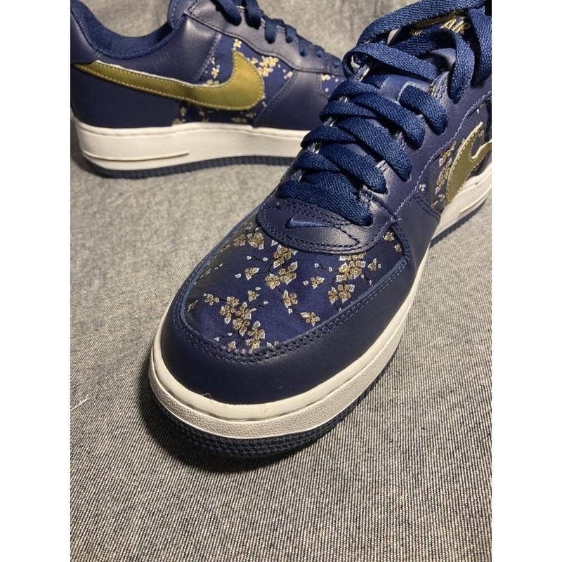 Nike air force 1 藍金櫻花 全新 限定-細節圖5