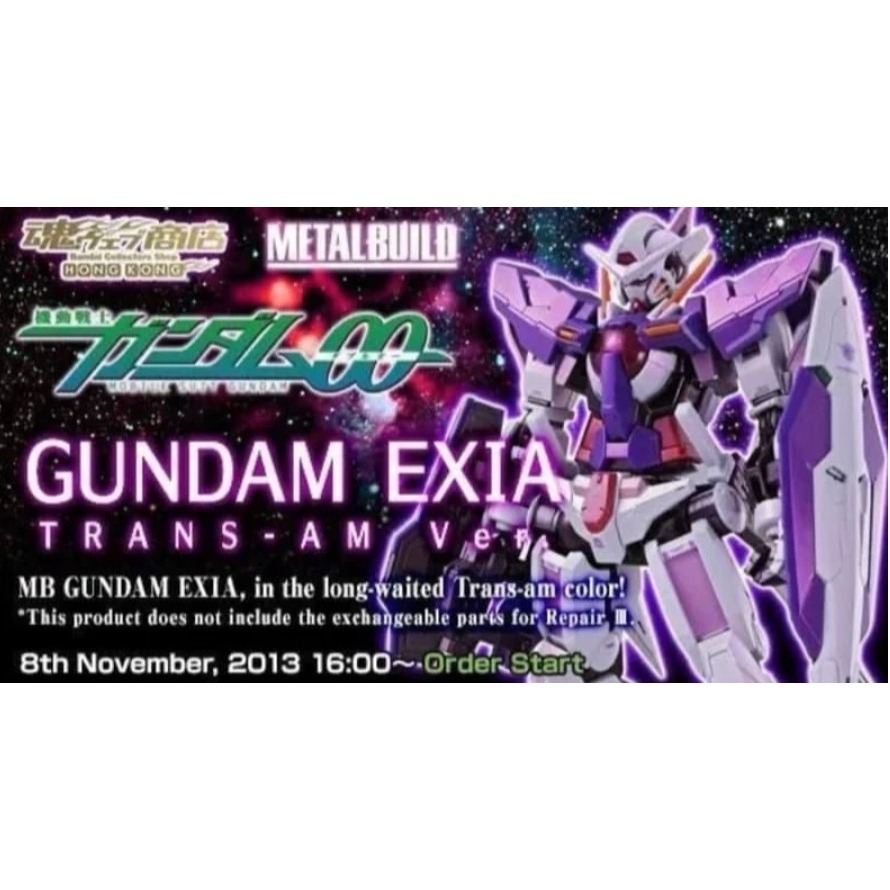 ＝逆襲的哈囉=METAL BUILD MB 2013 鋼彈OO 能天使 EXIA Trans-Am 發動版 三紅-細節圖3