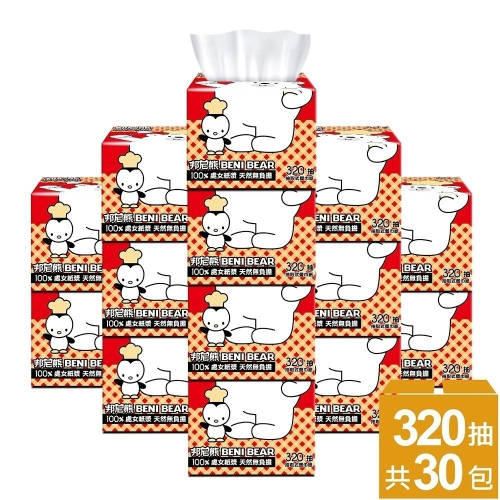 (免運)邦尼熊廚師版抽取式柔式紙巾320抽30入/箱