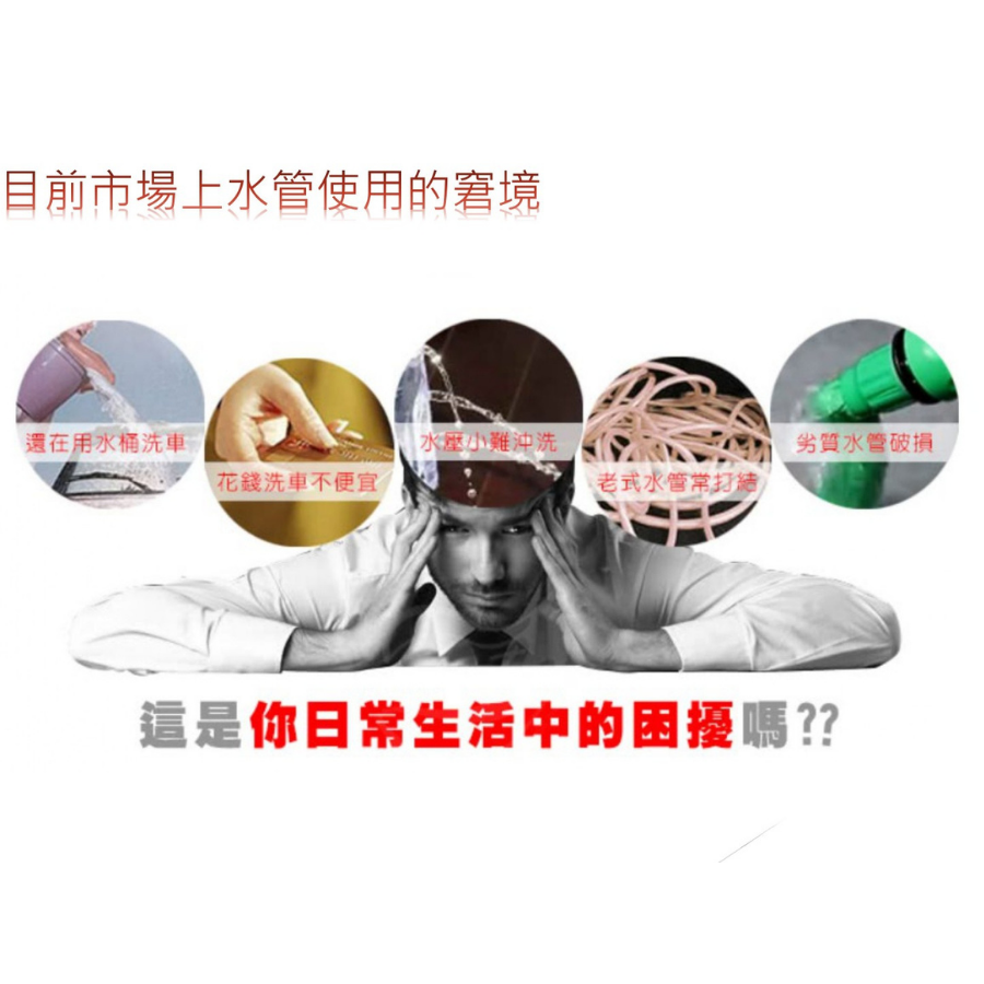 【台灣製】伸縮水管 水管 7.5米~15米 高壓水管 洗車水管 澆花水管 防爆水管 園藝水管-細節圖2