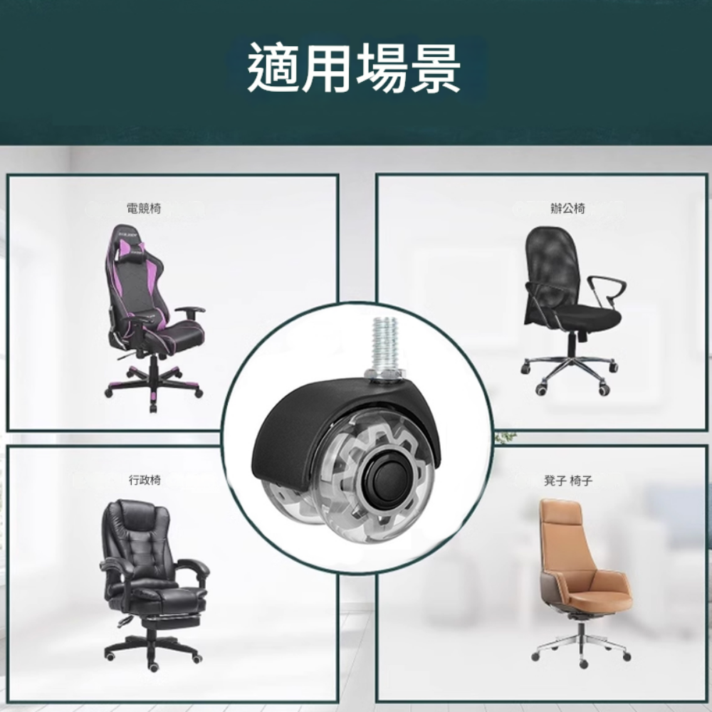辦公椅輪子 IKEA 電腦椅輪子 IKEA適用規格 pu輪 椅子輪子-細節圖2