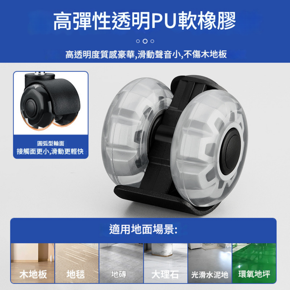 辦公椅輪子 IKEA 電腦椅輪子 IKEA適用規格 pu輪 椅子輪子-細節圖3