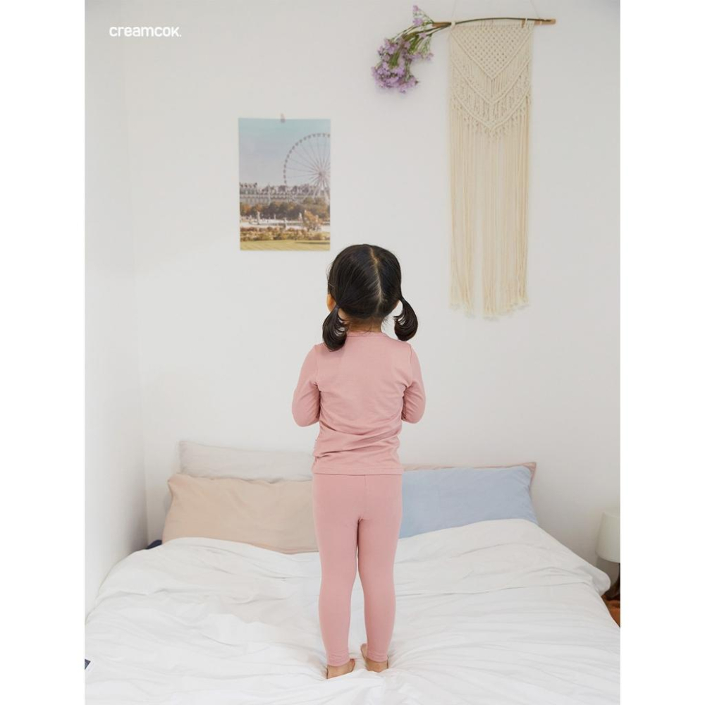 【兩件免運】韓國童裝 Creamcok 我很熱保暖居家服 兒童內搭  女童居家服上衣 男童同居家服 兒童居家服 韓國代購-細節圖2